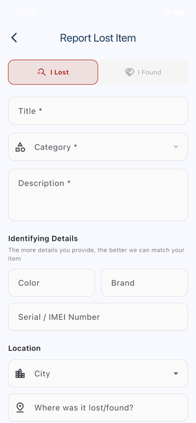 Report Lost Item