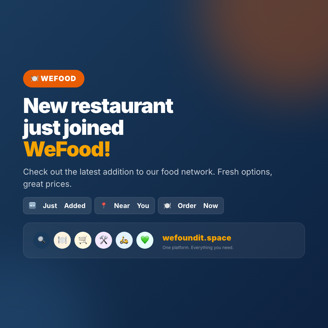 WeFood: New Restaurant