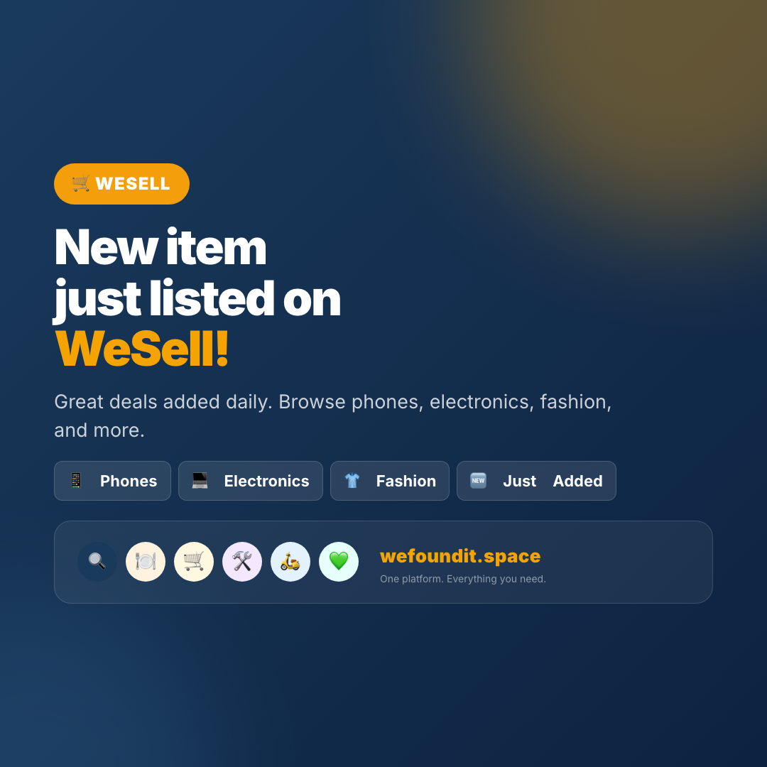 WeSell: New Item Listed
